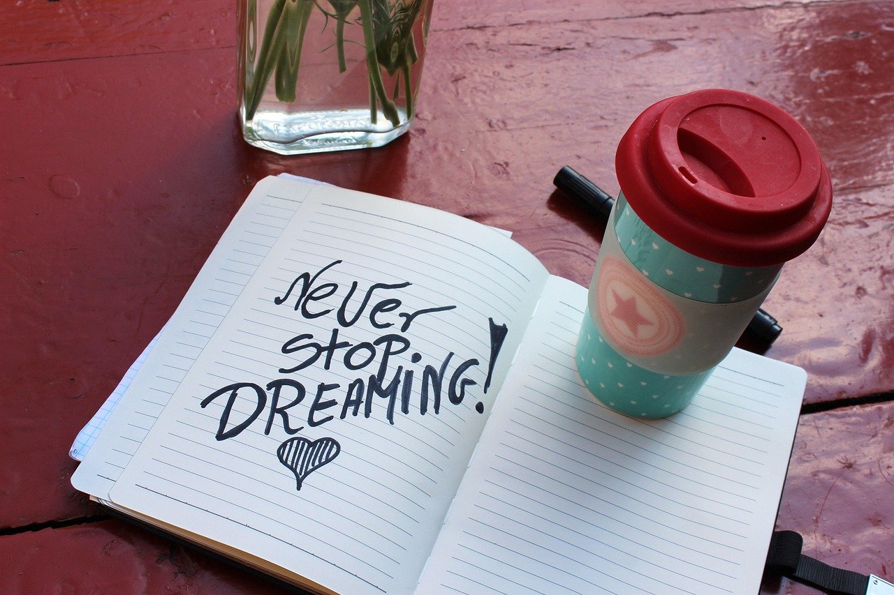 mug, motivation, dream, dreams, coffee cup, coffee, notes, notebook, writing, quote, development personal development, objective, rest, relaxation